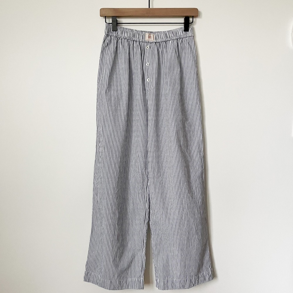 Anthropologie LyreBird Pinstripe Pajama Pant Womens XS White Black